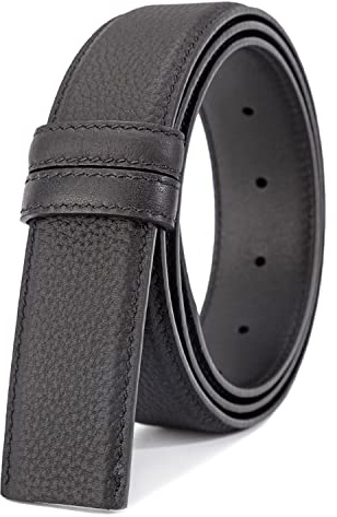 titiroa Herren Ersatz Gürtel Rindleder Umkehrbarer Gürtel Breite 34MM Länge 100CM Schwarz/Schwarz