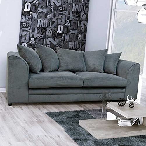 Furnishings For Less UK Casper Chenille Grey Fabric 3 Seater Sofa (Grey, 3 Seater Sofa)