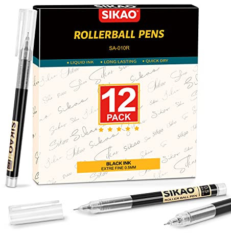 Sikao Liquid Ink rollerball pens roller ball pens pen office pens fine point black ink (12)