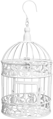 jojofuny Metallvogelkäfig Mittelstück, Vintage Kerzenhalter Laterne Dekorative Eisen Vogelkäfig Eisen Servierplatte Make-up Schmuck Display Ständer Tablett Für Hochzeit Party Auch Weiß