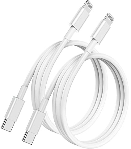 Lot de 2 Cable USB C vers Lightning iPhone 1m, câble certifié Apple MFi USB C charge rapide pour iPhone 14/14 Pro/14 Pro Max/13/13 Pro/13Pro Max/12/12 Pro Max/11/X/XS/8 Plus/iPad/MacBook