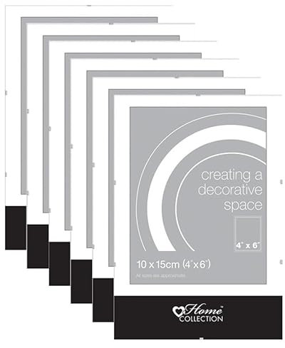 M1SS (Set of 6 4 x 6” Inch Frameless Picture Clip Frame with Glass Window, Certificate Frame Wall Mount Display Modern Picture Hang Hook Display Portrait Landscape Amazing Wall Decoration