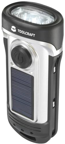 TOOLCRAFT Lampe de poche TO-8602005 LED IPX8 (étanche), avec fonction d'éclairage d'urgence solaire, à dynamo 20 lm 176