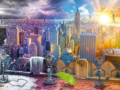 Ravensburger - Puzzle 1500 Pezzi Le Stagioni Di New York | Puzzle Per Adulti 1500 Pezzi | Puzzle Adulti Per Bambini Dai 14 Anni In Su | Regalo Compleanno Per Bambini Dai 14 Anni In Su | Misure 80x60cm