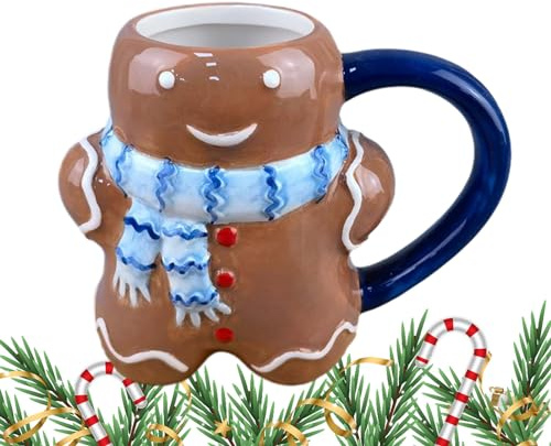Taza de café navideña, Tazas navideñas de Forma única, Novedad Taza de café, Taza de cerámica con Personajes navideños, Tazas para Vacaciones y Regalo de cumpleaños