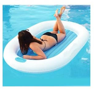 OISE ART STORE Trade Shop - Materassino Ovale Isola Gonfiabile Yacht Line Mare Piscina PVC 185 X 117 Cm