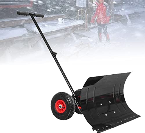 Pala Quitanieves con Ruedas Manual con Altura Ajustable, Antideslizante, Que Ahorra Mano de Obra y Resistente al Desgaste, Herramienta Ajustable de 5 Niveles para Quitar Nieve en Jardines y Patios
