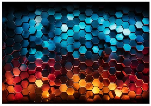 WallArena Vlies Fototapete, Geometrisch, 400x280cm | Fototapeten - Tapeten - für Wohnzimmer Schlafzimmer - Vliestapete Wandtapete Tapete 3D Effekt- inkl. Kleister