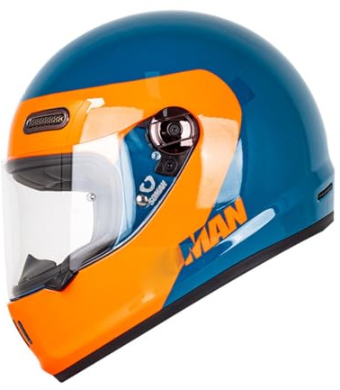 Casco Moto Integrale Retrò, Caschi Integrali per Moto da Strada con Visiera Parasole, Casco Vintage Cafe Racer ATV UTV Approvato DOT/ECE per Uomini Adulti Donne 9,2XL(63~64CM)