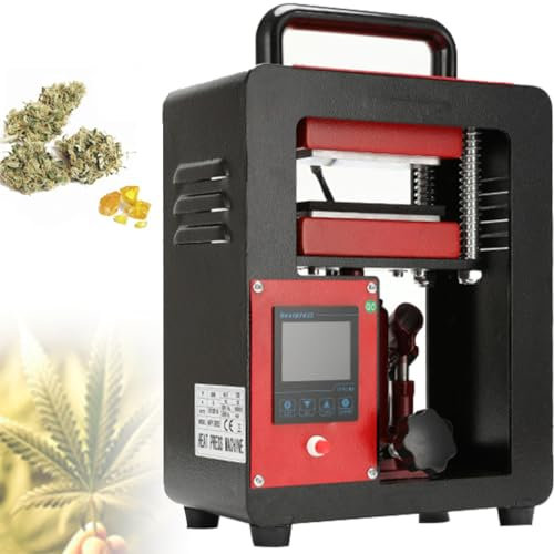 GZKDKZB Pressa a Caldo idraulica Tech, pressa in Lega di Alluminio per impieghi gravosi, Macchina idraulica Tech, Piastre riscaldanti Doppie da 5 tonnellate, Pannello di Controllo Digitale