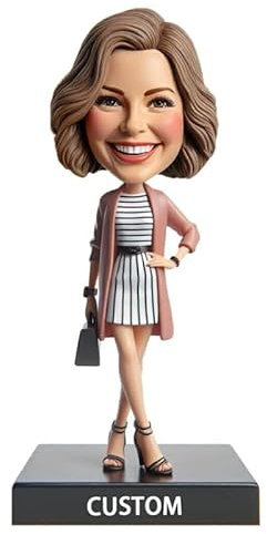 mydedor Individueller Wackelkopf, personalisierter Wackelkopf, handgefertigter Wackelkopf, personalisiert für modebewusste Frauen, Geschenke für Erwachsene