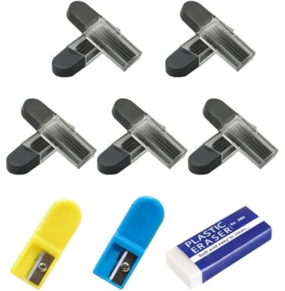 KGDUYC 100pcs Zirkelersatzminen, 2B Zirkelminen mit Radiergummim, 2 mm Durchmesser Zirkel Ersatzminen 2cm Lang Minen für Zirkelspitzer Mathematische Zeichnungserstellung Holzbearbeitungsmarker