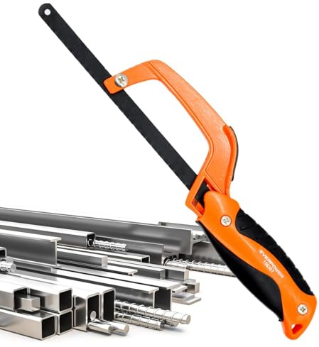 Aluminiummetall bågsåg, aluminium hacksåg hand metall bågsåg, justerbara handverktyg kompakt handbågfil för trä, träbearbetning och trimning