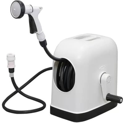 Hose Holder, Portable 30M/100FT Hose Reel Box with Hose, Hose Reel Cart with Handle, Complete with Hose Guide, Nozzle, Fittings and Accessories, Easy for Garden Cleaning and Watering, Car Washing,for