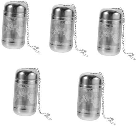 DECHOUS Lot De 5 Boules D'Assaisonnement Pour Théières À Col De Cygne Tasse À Infusion Pot À Tamis Soucoupe Fantaisie Non Blanchie Bol Cuillère Grand Infuseur À Thé Cuillère