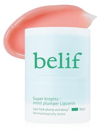 belif Super knights - mint plumper Lipcerin | Plumping lip care with cooling mint and menthol, revitalises and hydrates dull lips, boost collagen, Korean skincare, Korean beauty (15ml)