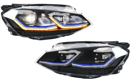 OZCCH Scheinwerfer kompatibel for VW Golf 7 MK7 VII 2013–2017, sequentielle Blinker-Frontleuchten-Baugruppe, nicht passend for GTI- und Xenon-Modelle