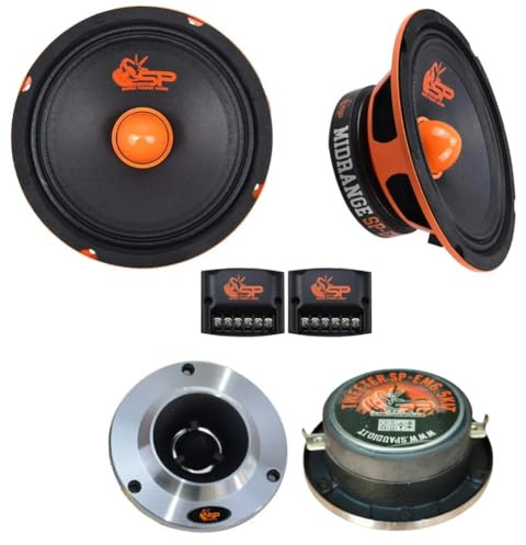 GENERIC SP AUDIO SP-EM6.5 KIT SET PER AUTO 1 KIT A 2 VIE DA 6,5 16,5 CM 165 MM DA 200 WATT RMS 400 WATT MAX 4 OHM CON 2 MIDRANGE 2 TWEETER E 2 CROSSOVER