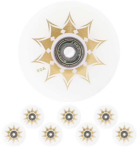 WSDAV Inline Skate Rollen 90A (8er Pack), 64mm/68mm/70mm/72mm/76mm/80mm Skaterollen, Ersatz der Indoor- und Outdoor-Rollen