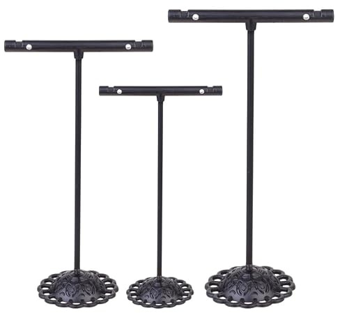 Beavorty Porte-Boucles D'Oreilles Présentoir À Bijoux En Forme De T Lot De 3 Support En Fer Pour Boucles D'Oreilles Et Clous Organisateur Pour Magasin Artisanat Et Décor De Chambre