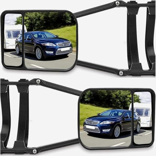 Specchietto retrovisore per auto 1/2 pezzi universale per roulotte, rimorchio, auto, specchio di traino regolabile, cinghia di estensione per specchietto retrovisore laterale, cieco, convesso, camion