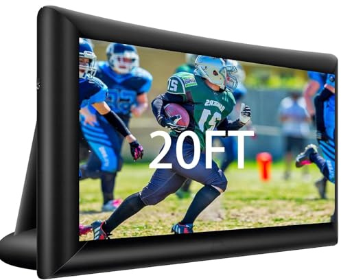 Outdoor Projector Screen, Inflatable Movie Projector Screen, Indoor and Outdoor Projector Screen with Carry Bag,for Theater/Football 20FT