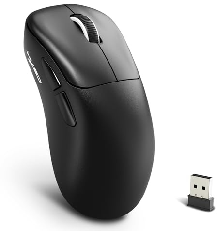 HXSJ T700 Souris de Jeu Ultra-légère Sans Fil, Ergonomique pour Droitier, Wireless BT/2,4 G/USB Filaire Gamer Mice, Capteur Optique 10000ppp, Batterie 500 mAh, Pilote Web, PC/Mac/PS/Win - Noire
