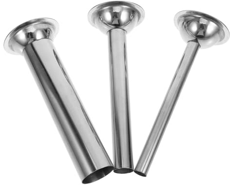 Cabilock 3pcs Summer Sausage Stuffer Tube Sausage Making Kit Filler Maker Nozzle Stuffers Steel Homemade Grinder Funnel Shaped Stuffing Tubes Silver