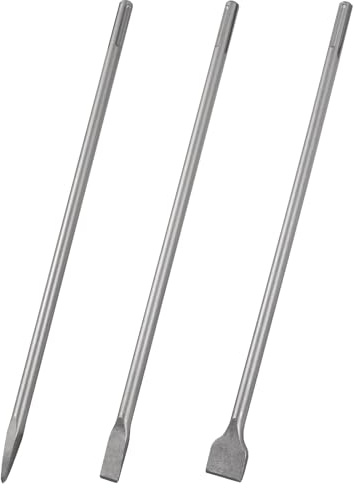 CPROSP 3 Piezas Cincels SDS MAX Set 600mm, Cincel Plano 25mm+ Baldosas 50mm+Puntiagudo, para Concreto, Mampostería,Taladros Ligeros y Martillos de Impacto