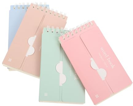 VILLFUL 4 pièces Carnets Notes Portables Bloc-notes Mémoire pour Vocabulaire Cahiers Pratiques Multifonctions Premium pour Flashcards et Prise de Notes Rapide