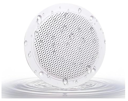 Lot de 2 Haut-parleurs de Plafond Bluetooth étanches for Salle de Bain, Camping-Car, voiturette de Golf, Bateau, avec Montage encastré Résistant aux intempéries