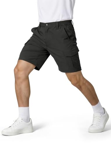 IGOLUMON Short Cargo Homme Bermuda de Randonnée Léger et Élastique | Short de Travail Multi Poches Séchage Rapide Déperlant pour Outdoor Trekking Pêche