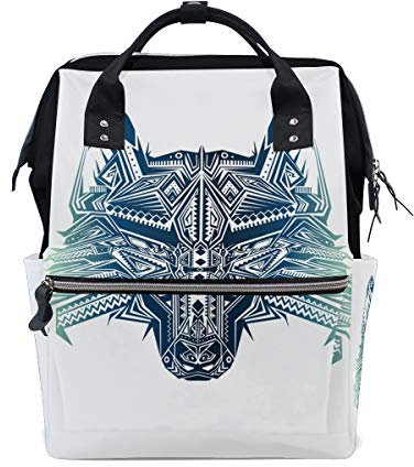 MONTOJ Wolf and Rose Canvas Reisetasche Campus Rucksack One Size 4