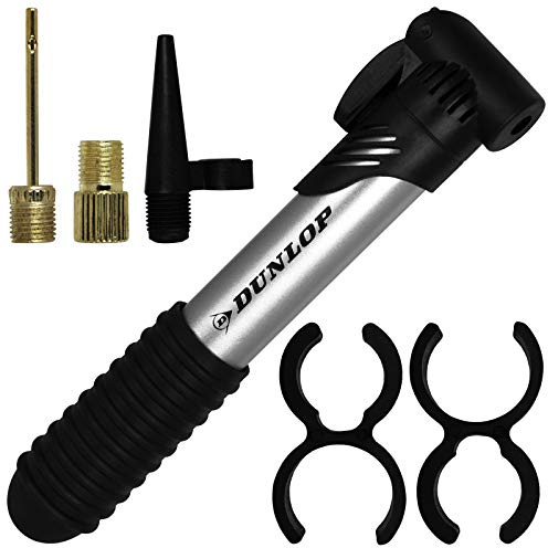 Dunlop Mini Luftpumpe mit 3 Adapter Minipumpe Fahrrad Pumpe Ballpumpe Fahrradpumpe Miniluftpumpe