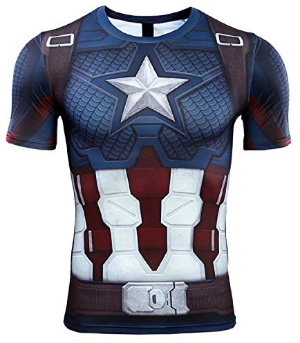 Camiseta de compresión de superhéroe para fitness, correr, gimnasio, ciclismo, camiseta ajustada, capa base, Tipo O, 60