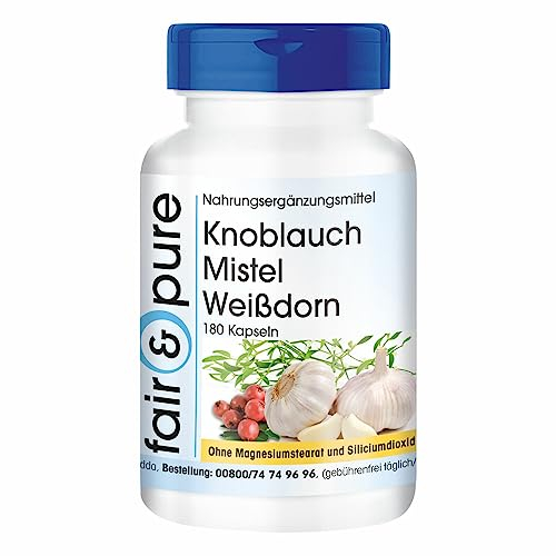 Fair & Pure® - Knoblauch Extrakt - mit Mistel und Weißdorn - 180 Kapseln - vegan