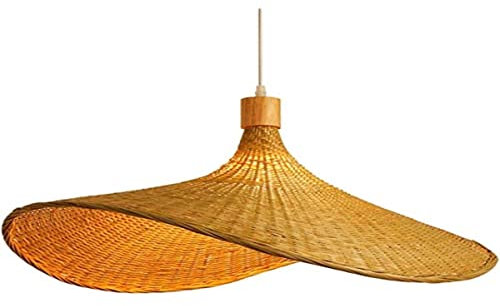 B·LED BARCELONA LED Lámpara de Mimbre Colgante Bellas – Diseño Artesanal Estilo Sombrero | Lámpara de Techo Decorativa Natural para Comedor, Salón o Local | Compatible con Bombilla E27 (No Incluida)
