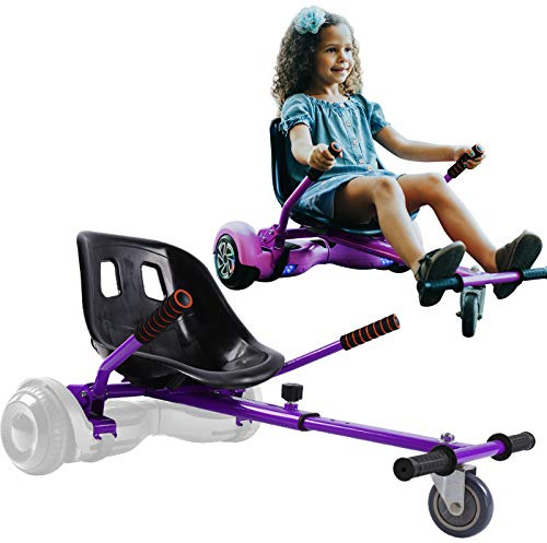 Hoverboard Seat Attachment for 6.5”-10” Hover Board, Buggy Go Kart Conversion Kit, Accessory for Self Balancing Scooter, Hoverboards Go-Cart for Kids or Adults, Purple