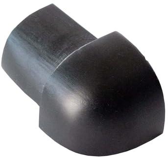 Dalsys Außeneck Viertelkreisprofil 10mm Schwarz | Fliesenschiene, Aluminium eloxiert, Kantenschutz für Fliesenverlegung, Eckabschluss, Bad und Küche