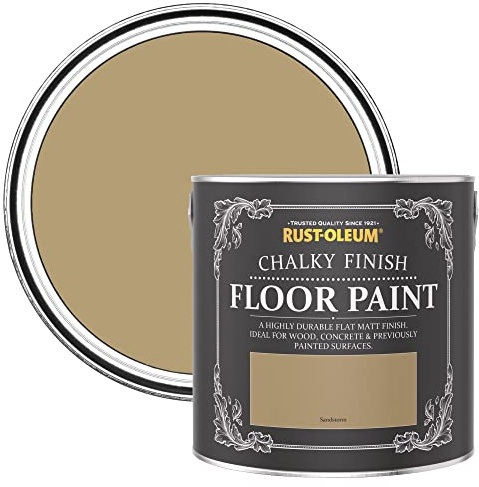 Rust-Oleum beige strapazierfähige, kratzfeste Bodenfarbe für Holz und Beton - Sandsturm 2,5 Litres