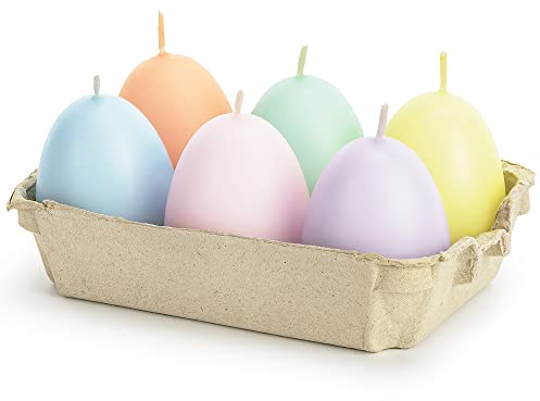 6 candele, mix di colori, 7 cm, decorazione pasquale