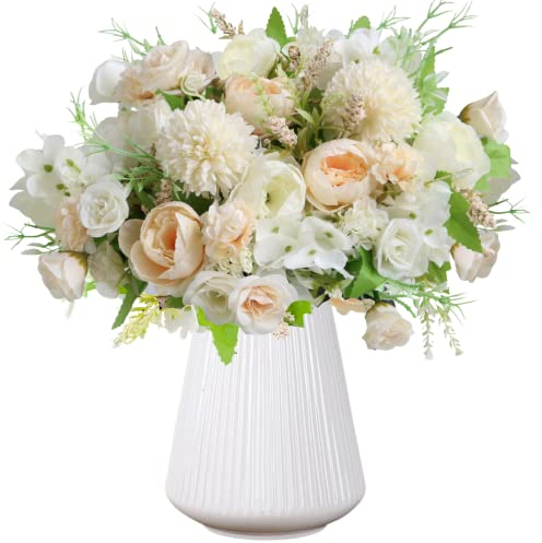 linhaida Künstliche Blumen, 2Pcs Künstliche Pfingstrosen Gefälschte Pfingstrose zur Dekoration Seidenpfingstrosen Blumenarrangements Mittelstücke Tisch für Home Party Hochzeits Dekor