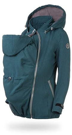 fun2bemum 5in1 Softshell Tragejacke Umstandsjacke, vorne und hinten, Enigma | Allwetter & Outdoor – 3-lagiges Softshell, windabweisend, wasserabweisend, atmungsaktiv, Fleece-Futter, 10.000 mm