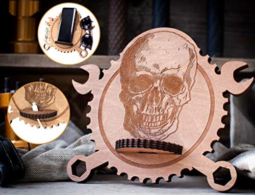 Dockingstation aus Holz | Geschenkideen | Vatertag | Geburtstag für Herren | Smartphone | Telefon | Taschenleerer | Uhrenhalter | für Tablet | Brieftaschenhalterung | mit Schlüsselanhänger | Haken
