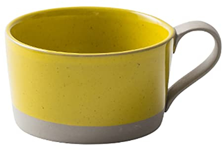 BOSUGE, Tasse à Soupe avec Anse, Bol Petit Déjeuner for Crème Glacée, Dessert, Petit Bol en Céramique, Tasse à Soupe Passe au Micro-Ondes.-bleu-450ml (Color : Giallo, Size : 450ml)