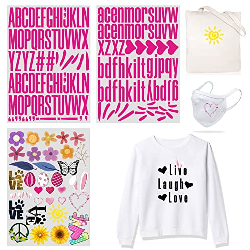 184 Stück Wärmeübertragung zum Aufbügeln 5,1 cm Großbuchstaben & 3,8 cm Kleinbuchstaben Stoff Vinyl Buchstabe DIY für Sport Trikots T-Shirts Kleidung Slogan Druck Handwerk Dekoration (Farbe 7)