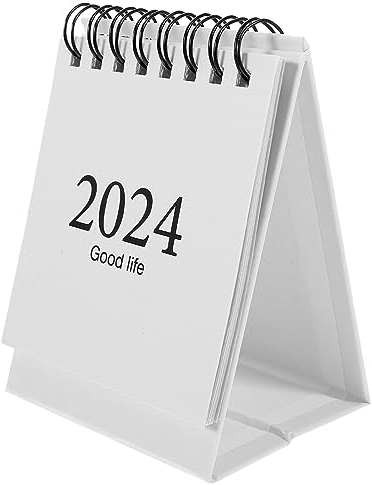 NUOBESTY Tischkalender 2024 Englischer Kleiner Tischkalender Tischkalender Mini-Kalender Kalenderplaner 2023–2024 Büro-Monatskalender Für Heimbüro