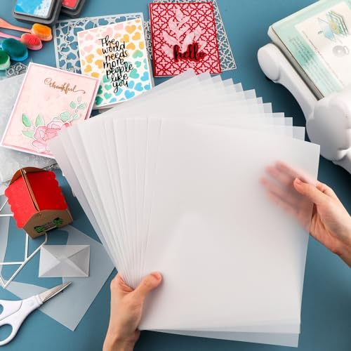 Pergamentpapier, 30 Stück, mattiert, glatt, 21,6 x 27,9 cm, 93 g/m², durchscheinendes Papier, Transparentpapier, Pergamentpapier für Bastelarbeiten, Zeichnen, Karten-Overlays, Einladungsumschlag,