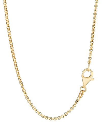 NKlaus Halskette 42-50cm Erbskette rund 925 Silber Gelbgold vergoldet 1,5mm breit Damen Silberkette