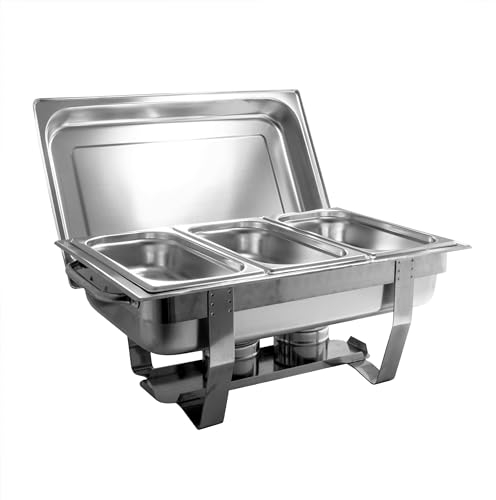 AcMax Chafing Dish - Set di 11 scaldavivande in acciaio INOX